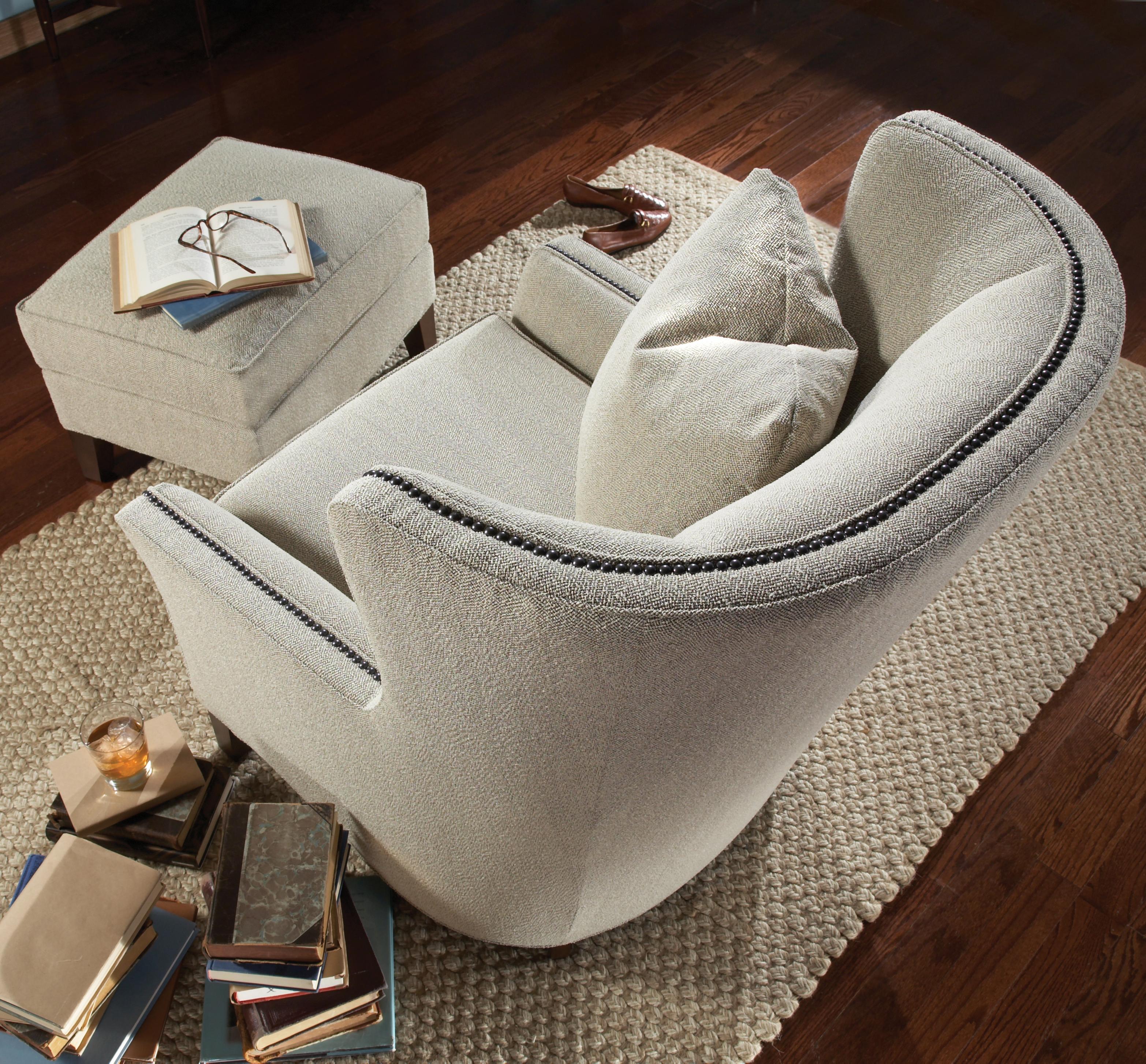 Wingback chair with shop ottoman